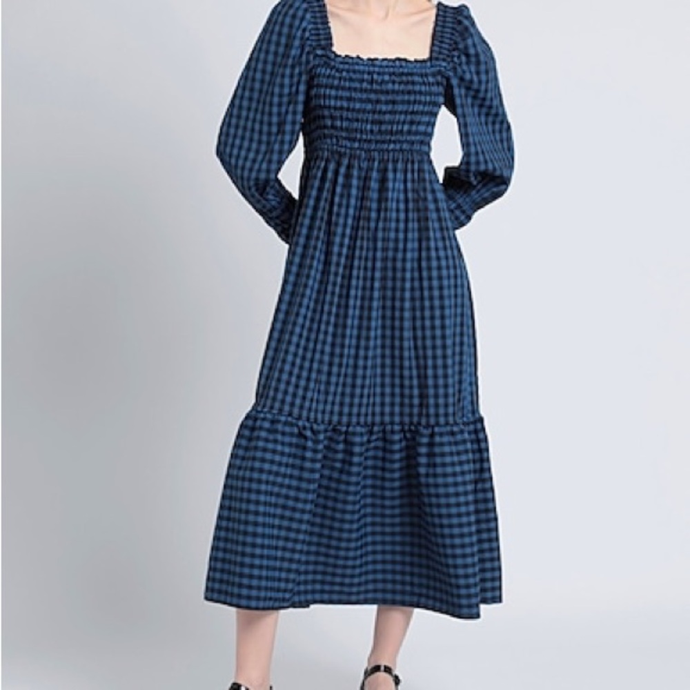 Topshop Blue Gingham Dress